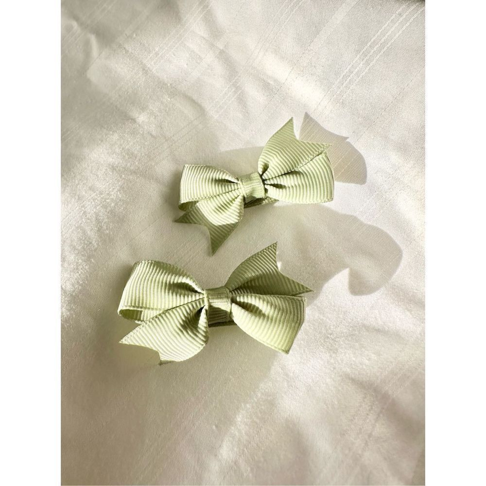 Light Sage green color mini hair bows - for women, babies, dogs, or cats
